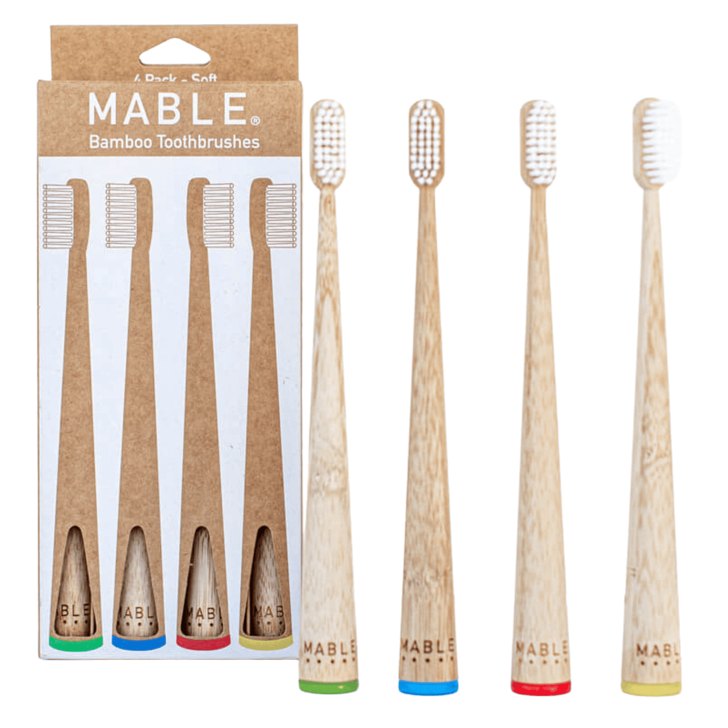 Bamboo Toothbrush by MABLE - Four Pack - Original