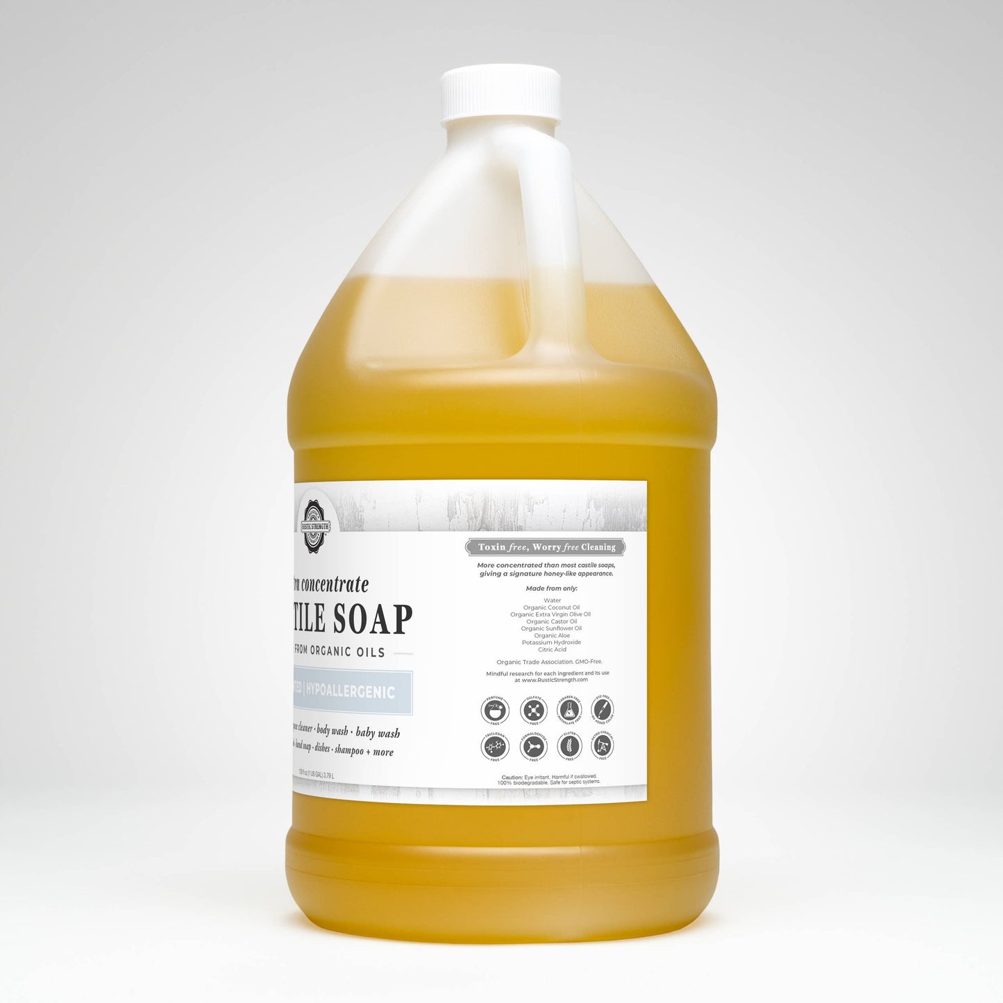Organic Castile Soap - Concentrated | Thick & Long Lasting: Gallon Glass Jug