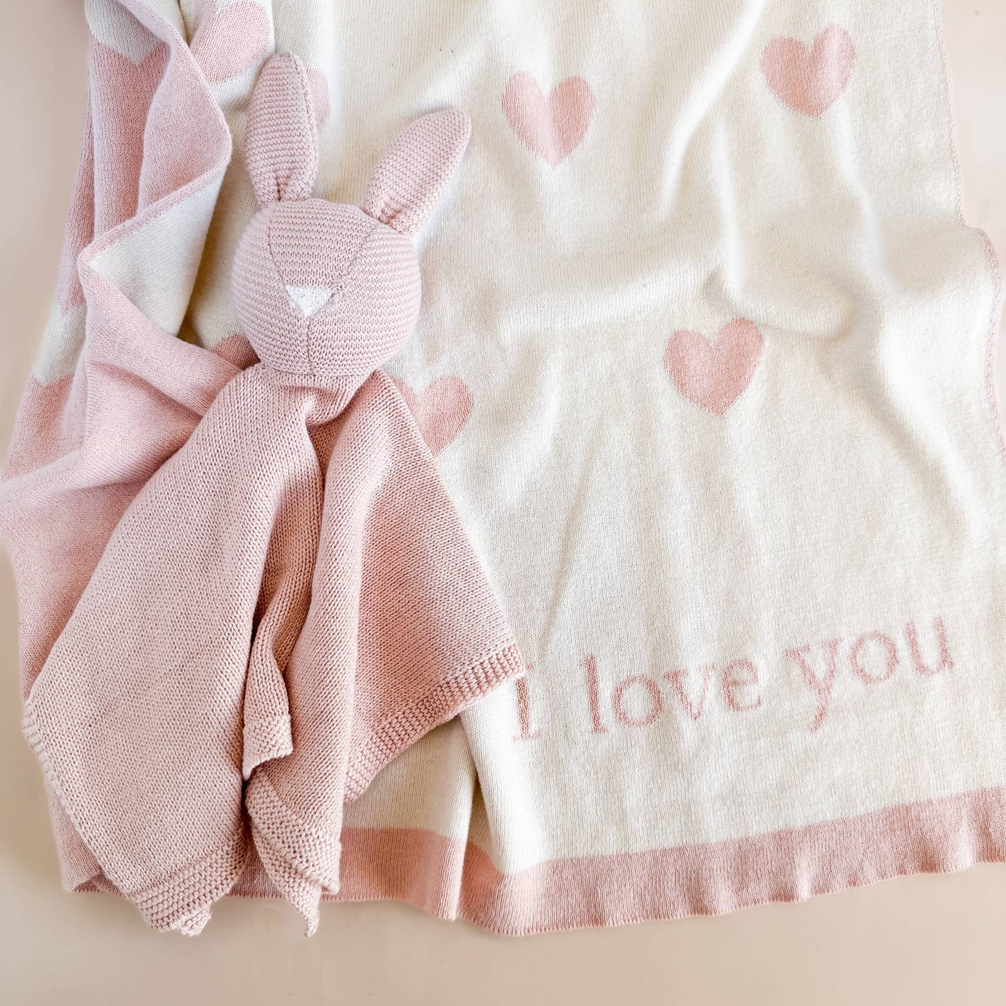 Blanket Heart I Love You Baby Blush Pink Valentine's Gift