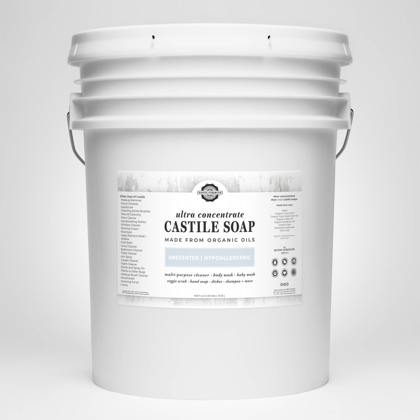 Organic Castile Soap - Concentrated | Thick & Long Lasting: Gallon Glass Jug