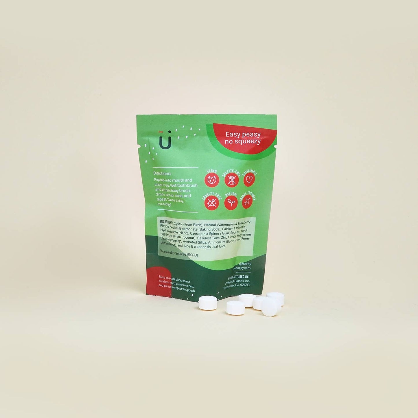 Kid's Toothpaste Tablets | Watermelon Straw. | Refill