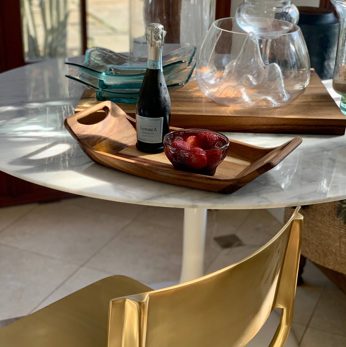 Norwegian Saddle Serving Tray, Acacia