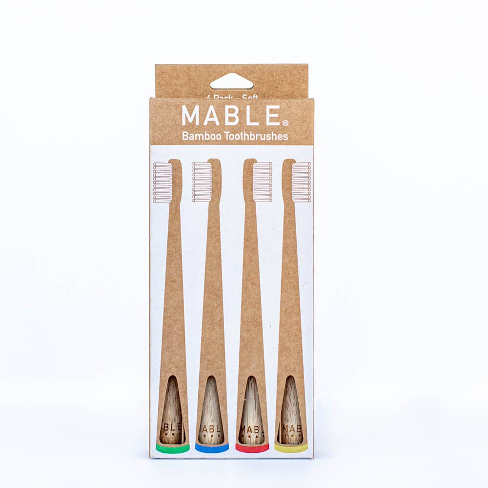 Bamboo Toothbrush by MABLE - Four Pack - Original