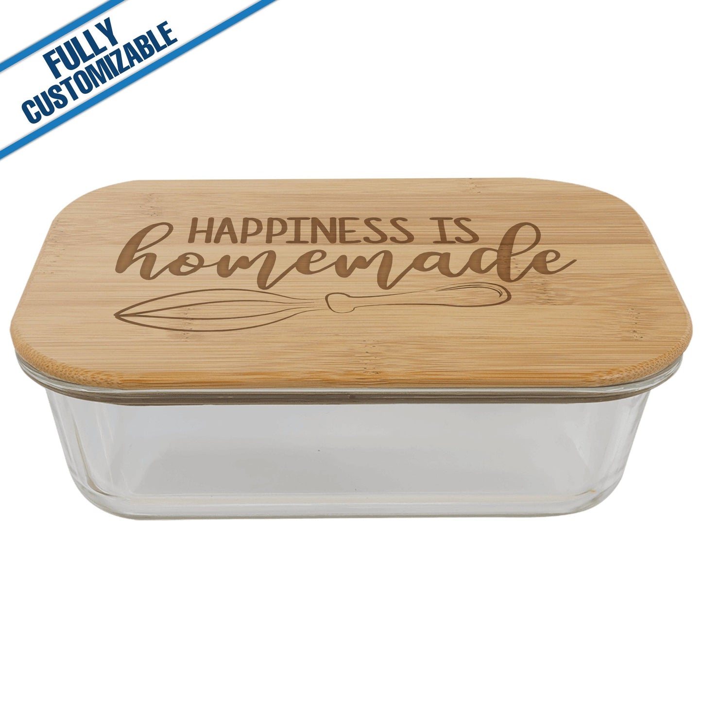 35oz Rectangle Glass Container - Bamboo Lid