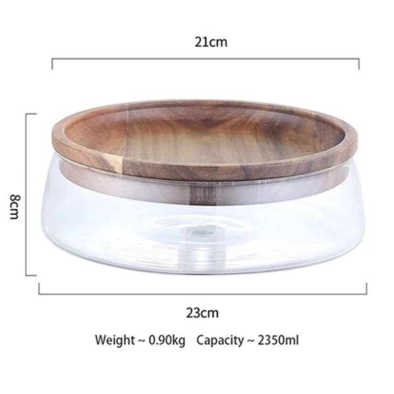 Wooden Food Container: 8 inch