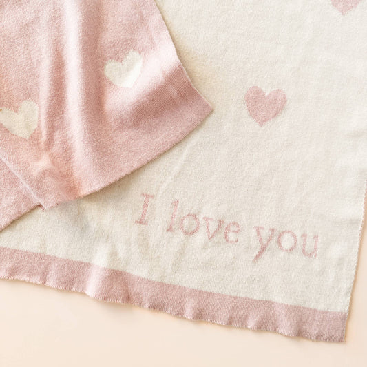 Blanket Heart I Love You Baby Blush Pink Valentine's Gift