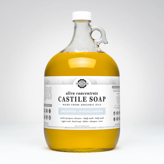 Organic Castile Soap - Concentrated | Thick & Long Lasting: Gallon Glass Jug