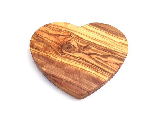 Small Heart Serving cutting board, Olivewood