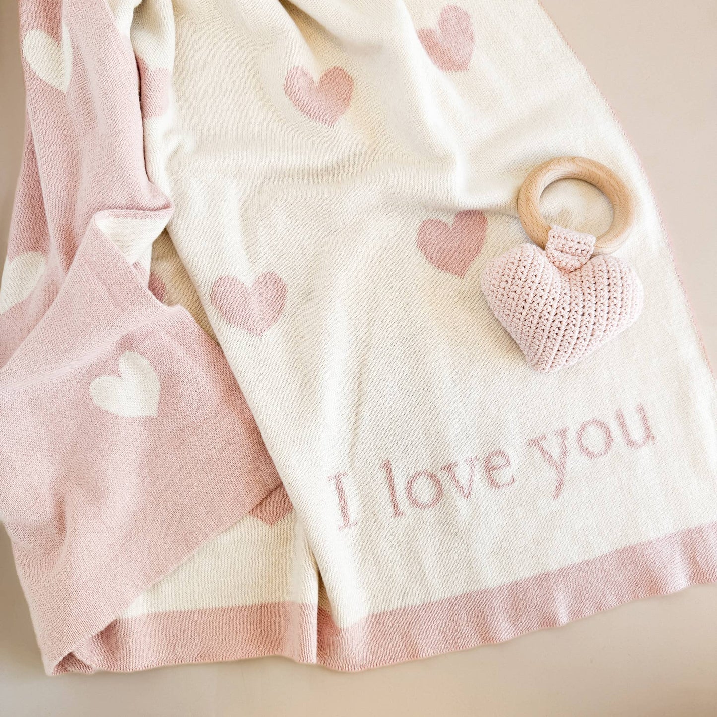Blanket Heart I Love You Baby Blush Pink Valentine's Gift