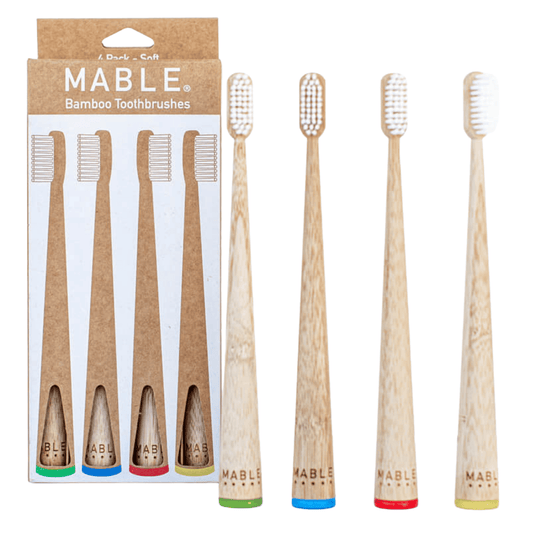 Bamboo Toothbrush by MABLE - Four Pack - Original