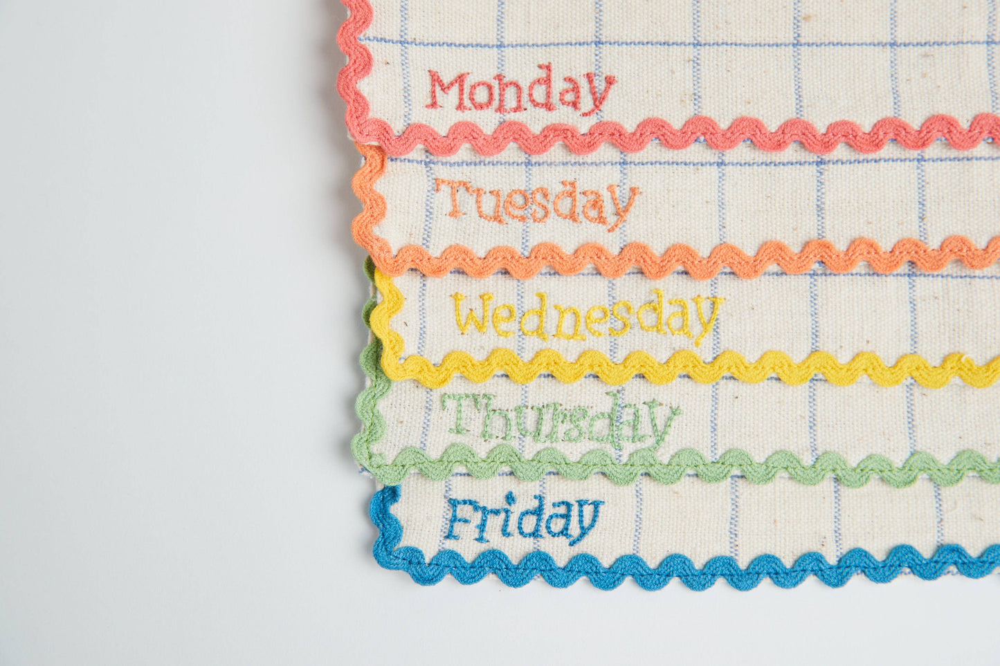 Handwoven Days Of The Week Lunchbox Napkins: Spanish