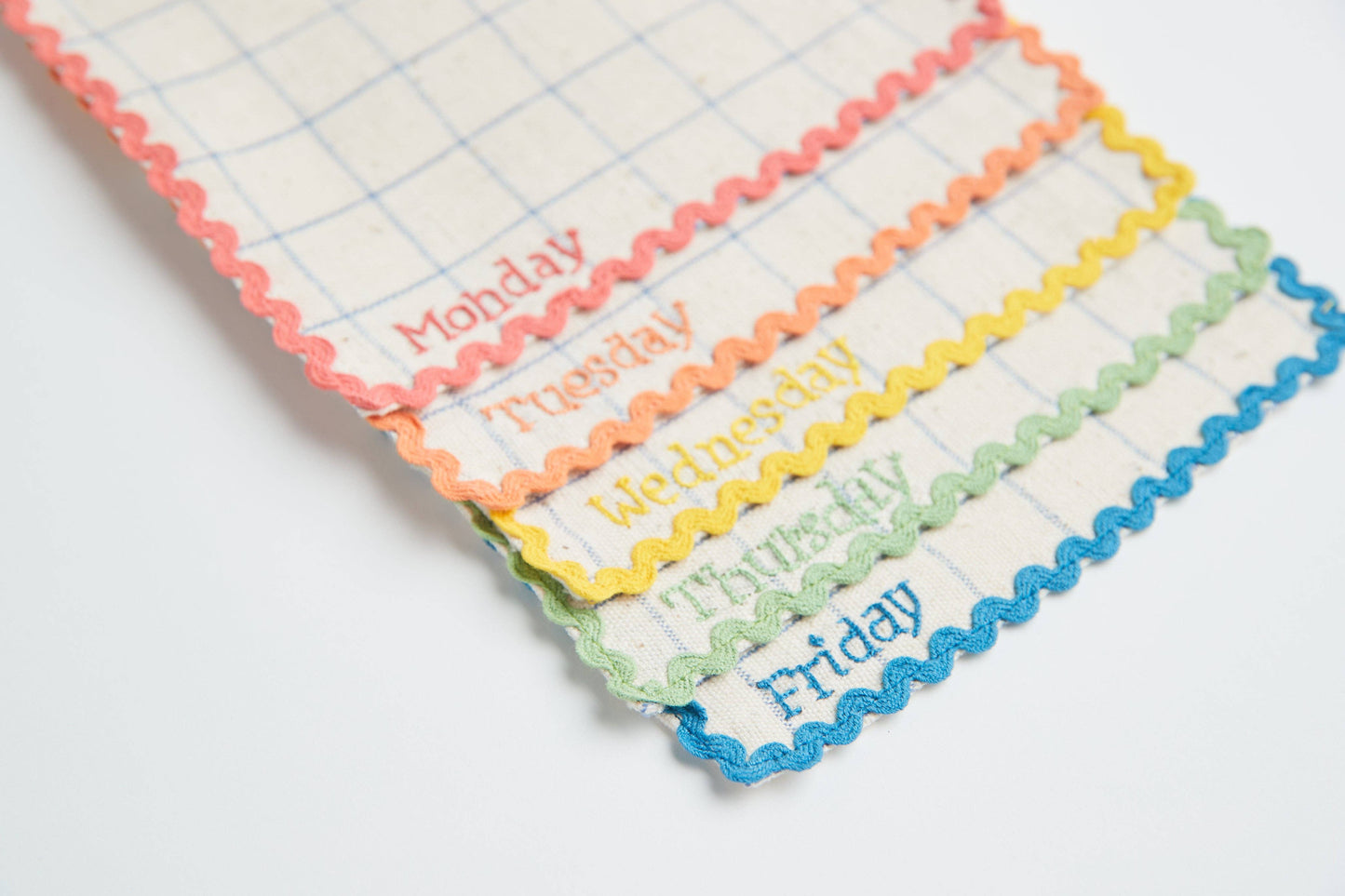 Handwoven Days Of The Week Lunchbox Napkins: Spanish