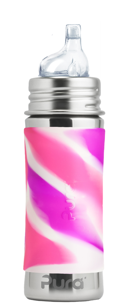 Kiki® 11oz Sippy Bottle: Aqua Sleeve
