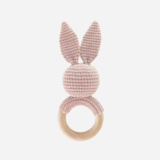 Teether Bunny Pink Easter Rattle Spring Summer Baby Gift: Pink