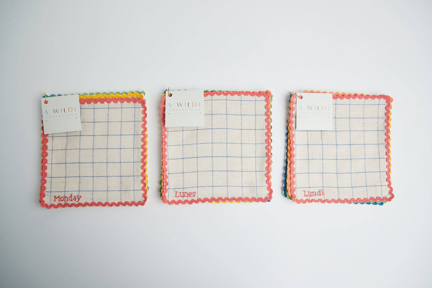 Handwoven Days Of The Week Lunchbox Napkins: Spanish