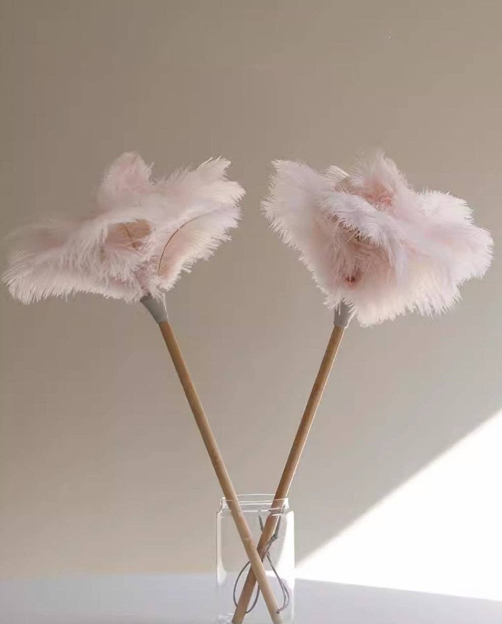 Pink Ostrich Feather Duster: S