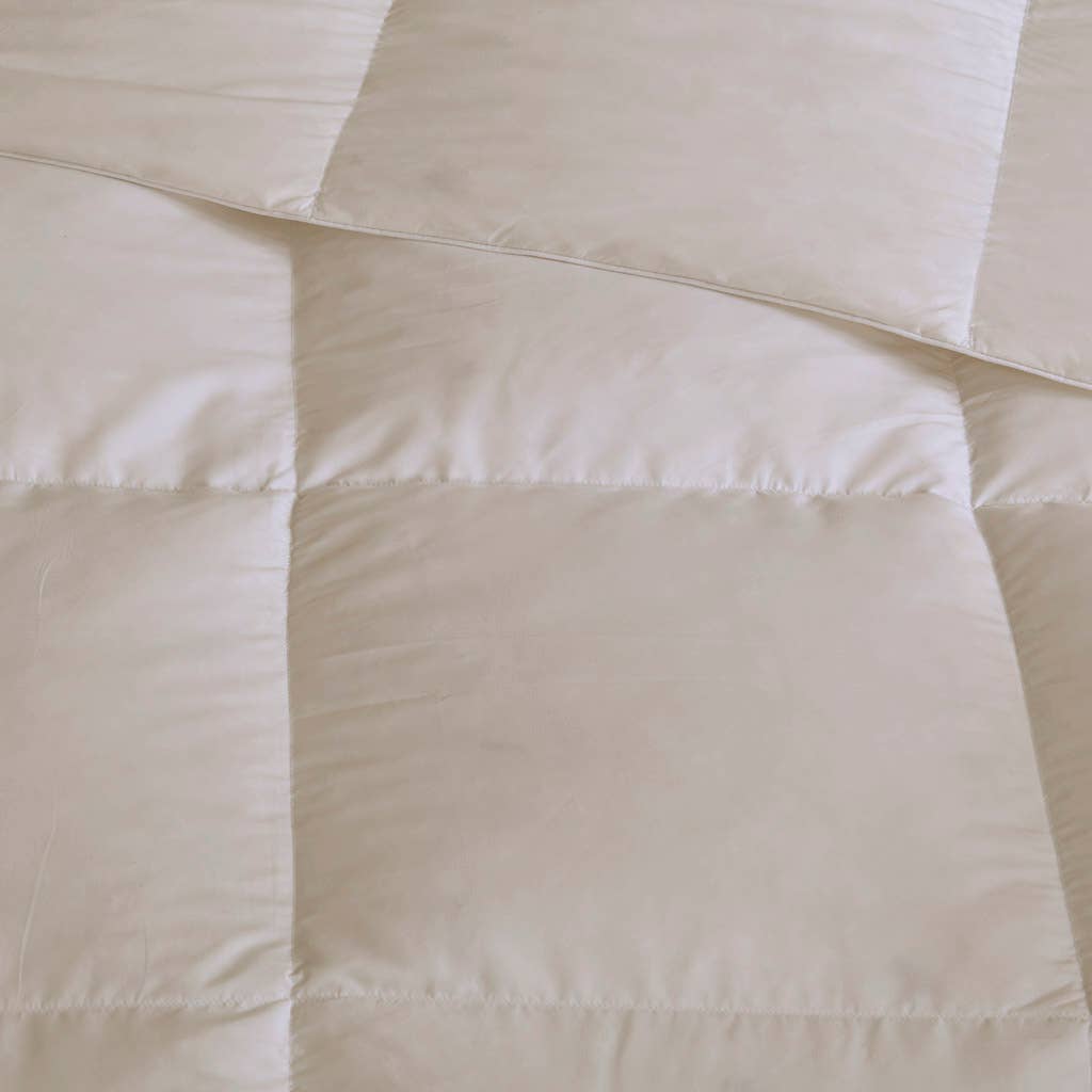 Quilted Goose Feather and Down Oversize Comforter, Cream: King/Cal King