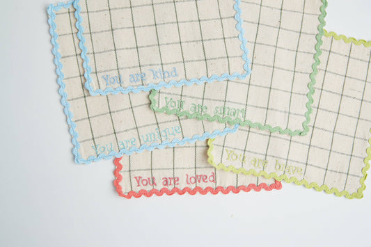 Handwoven You Are Loved Lunchbox Napkins