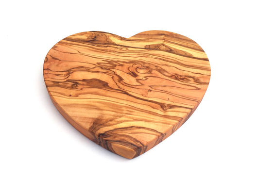 Medium Heart Serving cutting board, Olivewood