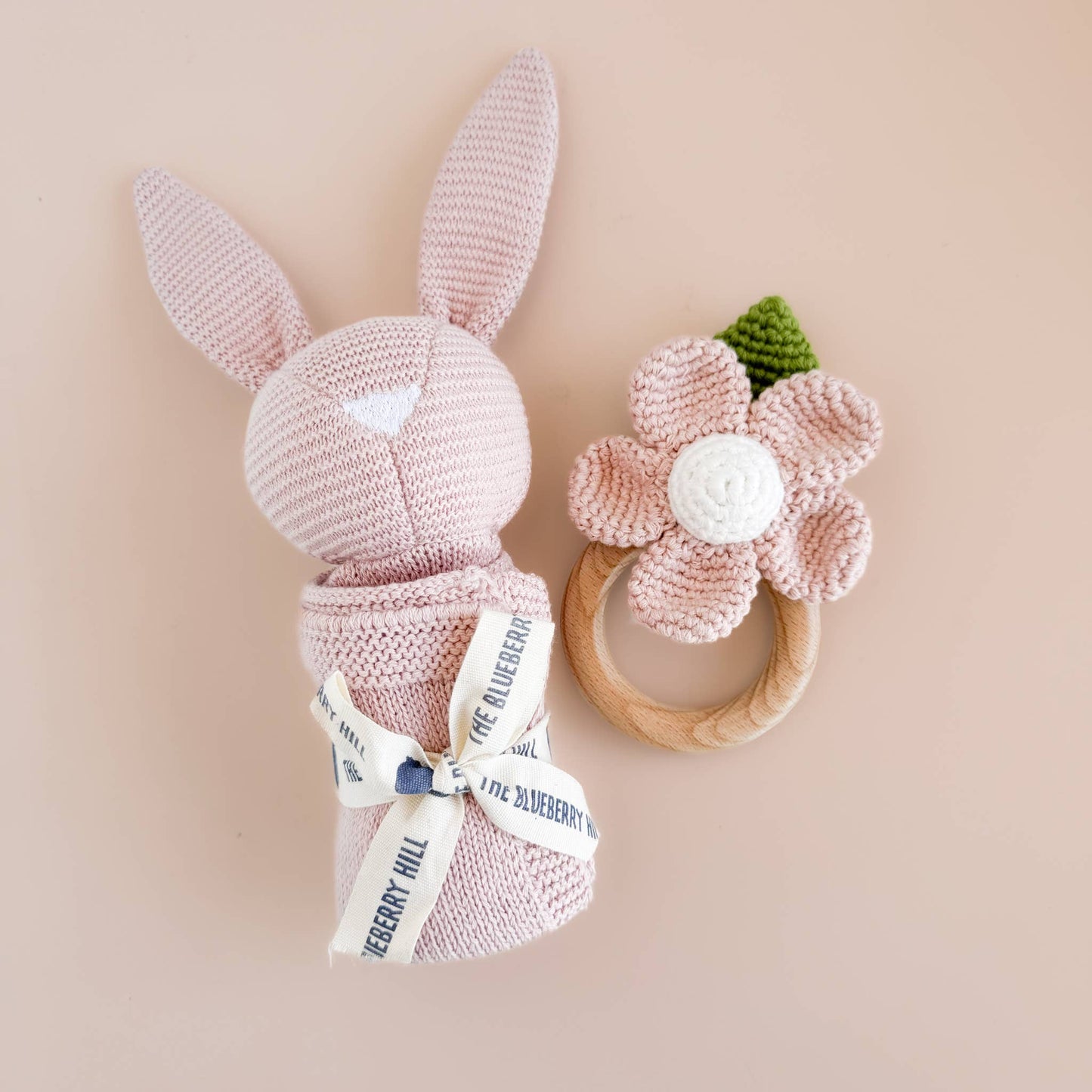 Lovey Bunny Pink Baby Gift Blanket Toy Spring Summer