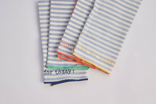 Handwoven Conversation Dinner Napkins: Striped