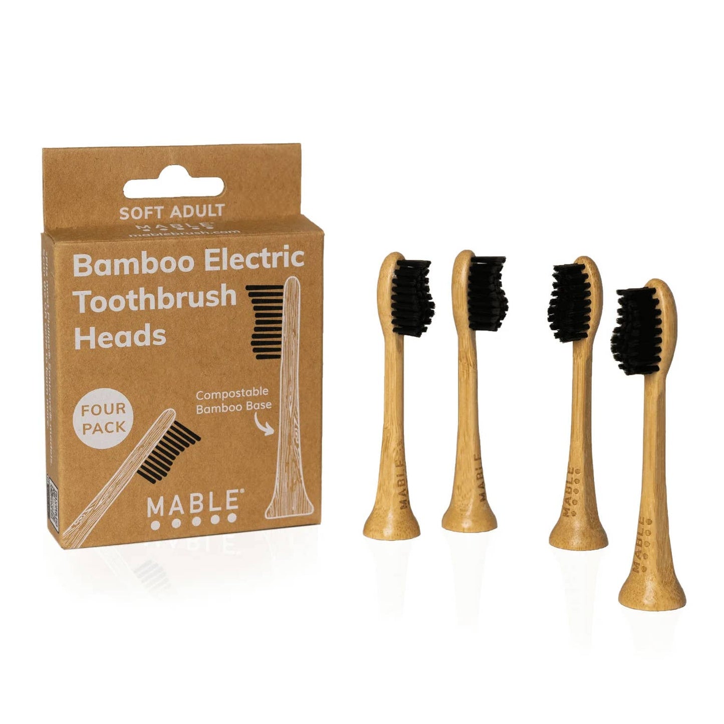 Bamboo Toothbrush Head compatible with Philips Sonicare