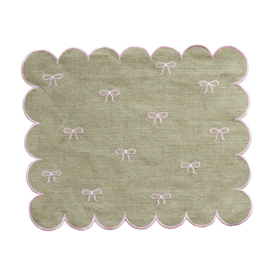 Rectangular Mini Bows Placemats: Soft Pink