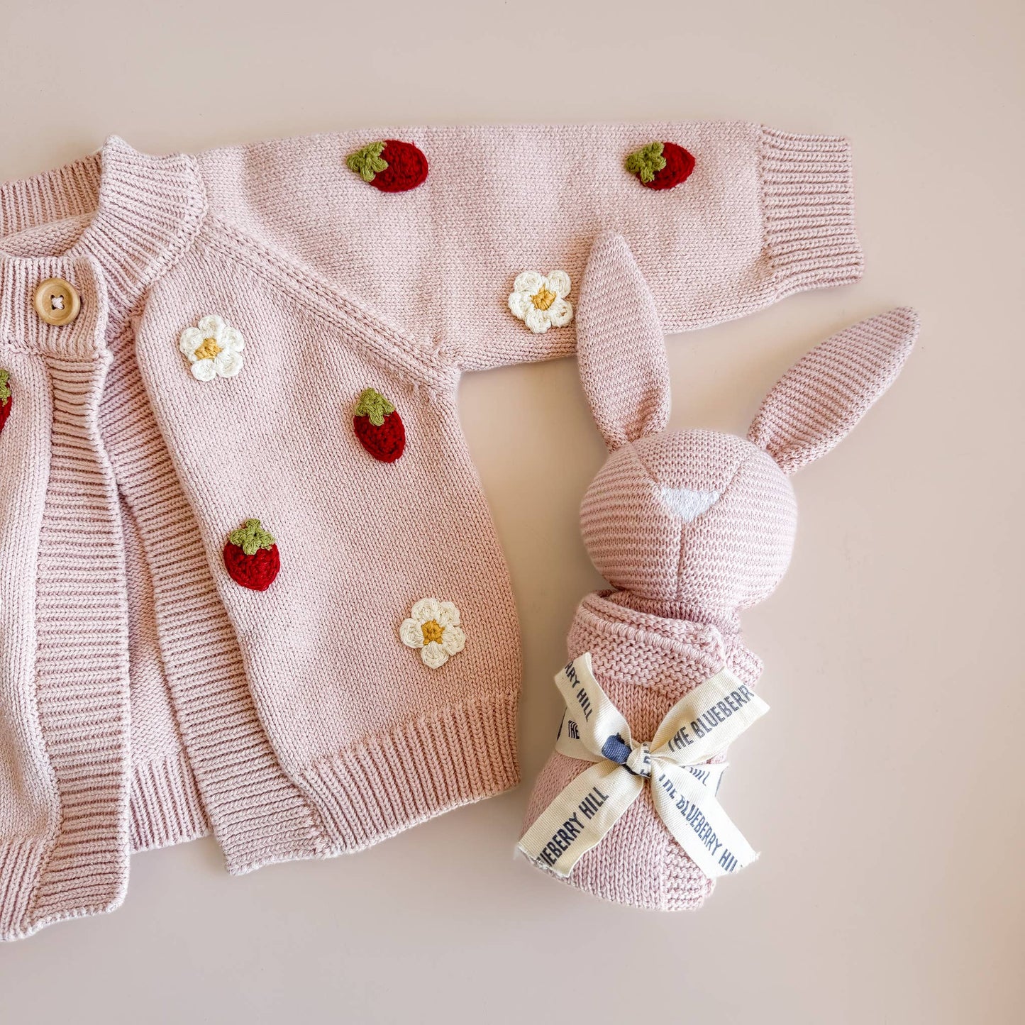 Lovey Bunny Pink Baby Gift Blanket Toy Spring Summer