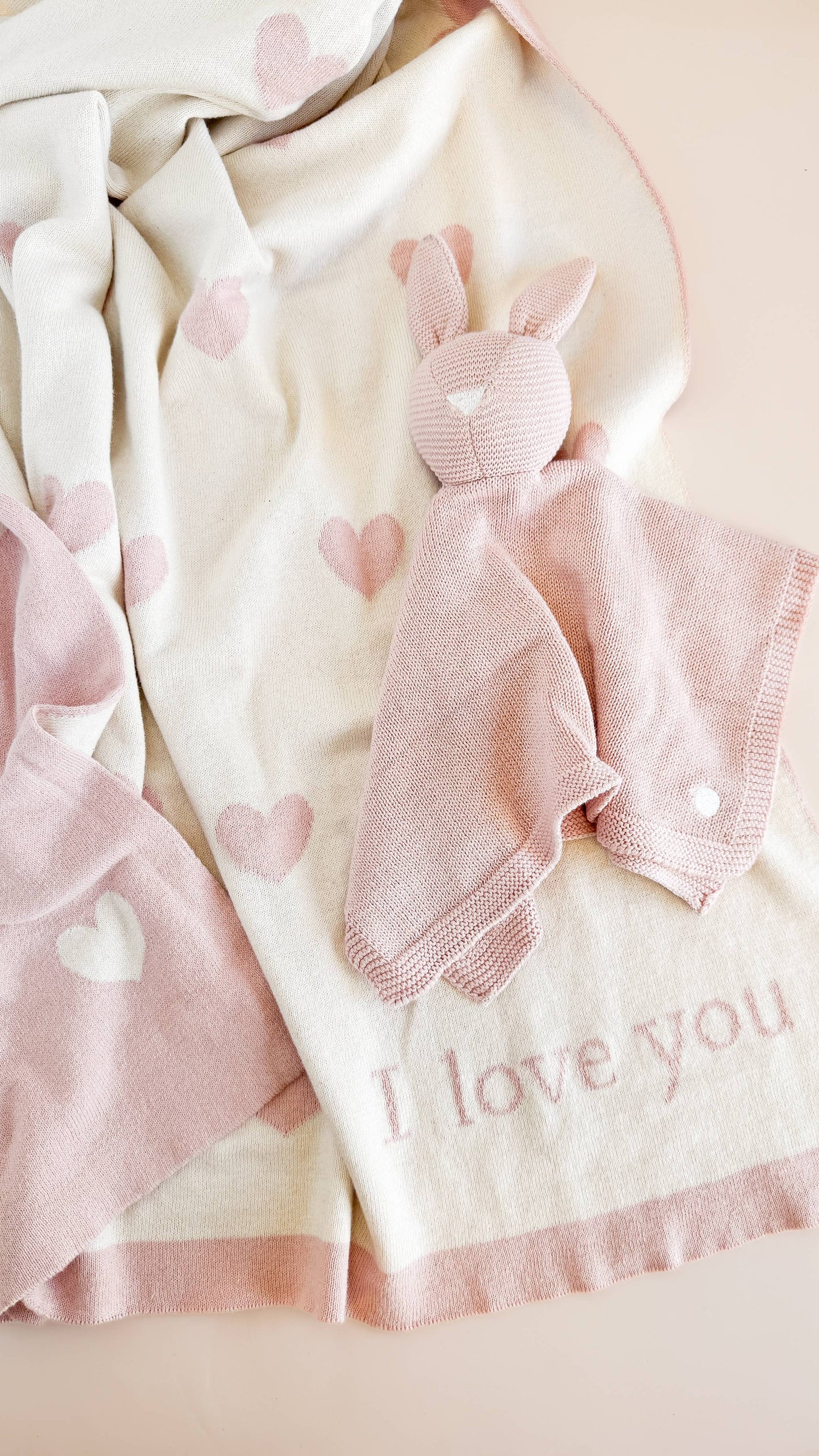 Blanket Heart I Love You Baby Blush Pink Valentine's Gift