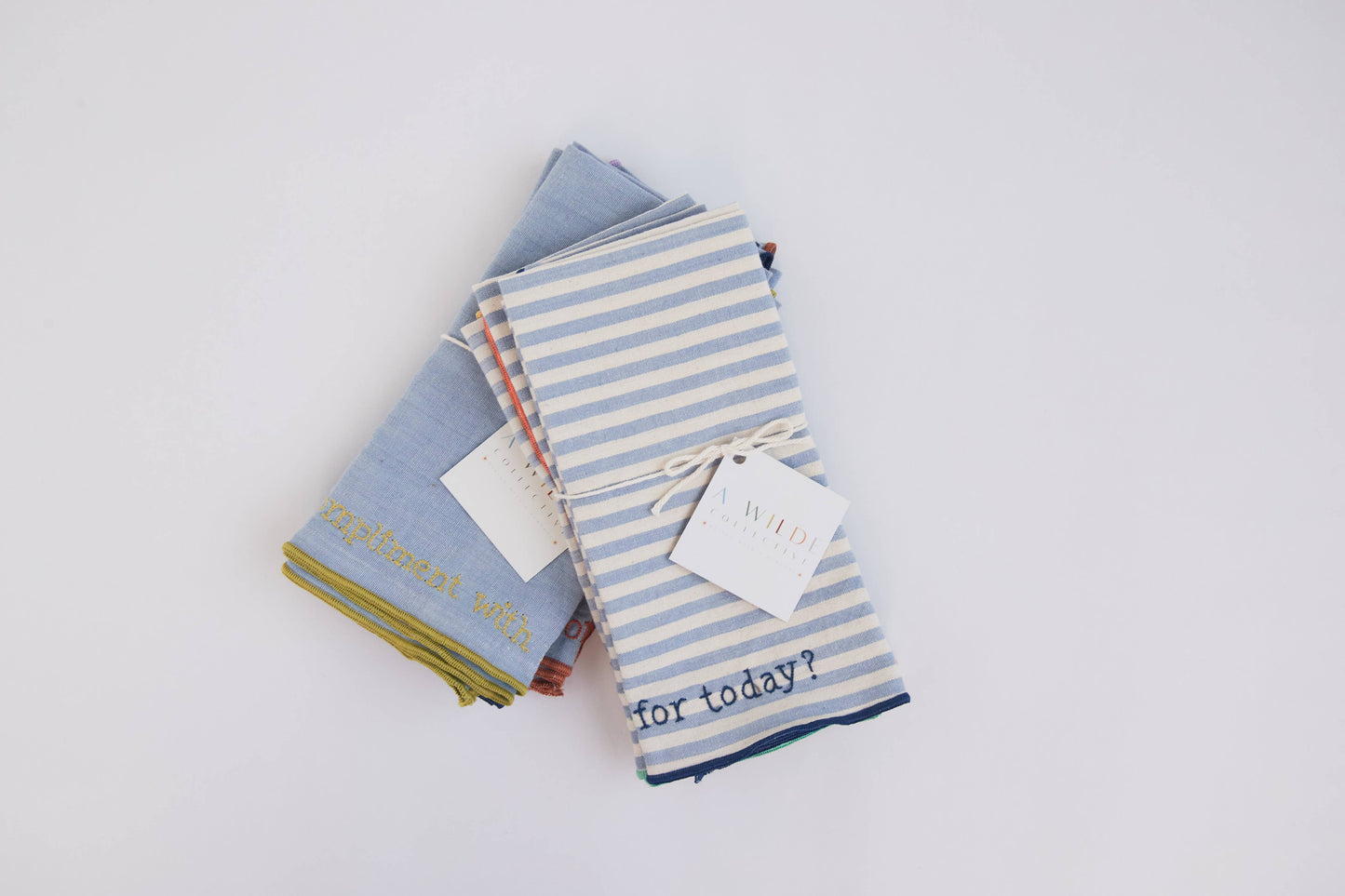 Handwoven Conversation Dinner Napkins: Striped