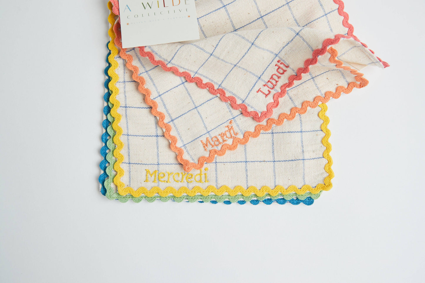 Handwoven Days Of The Week Lunchbox Napkins: Spanish