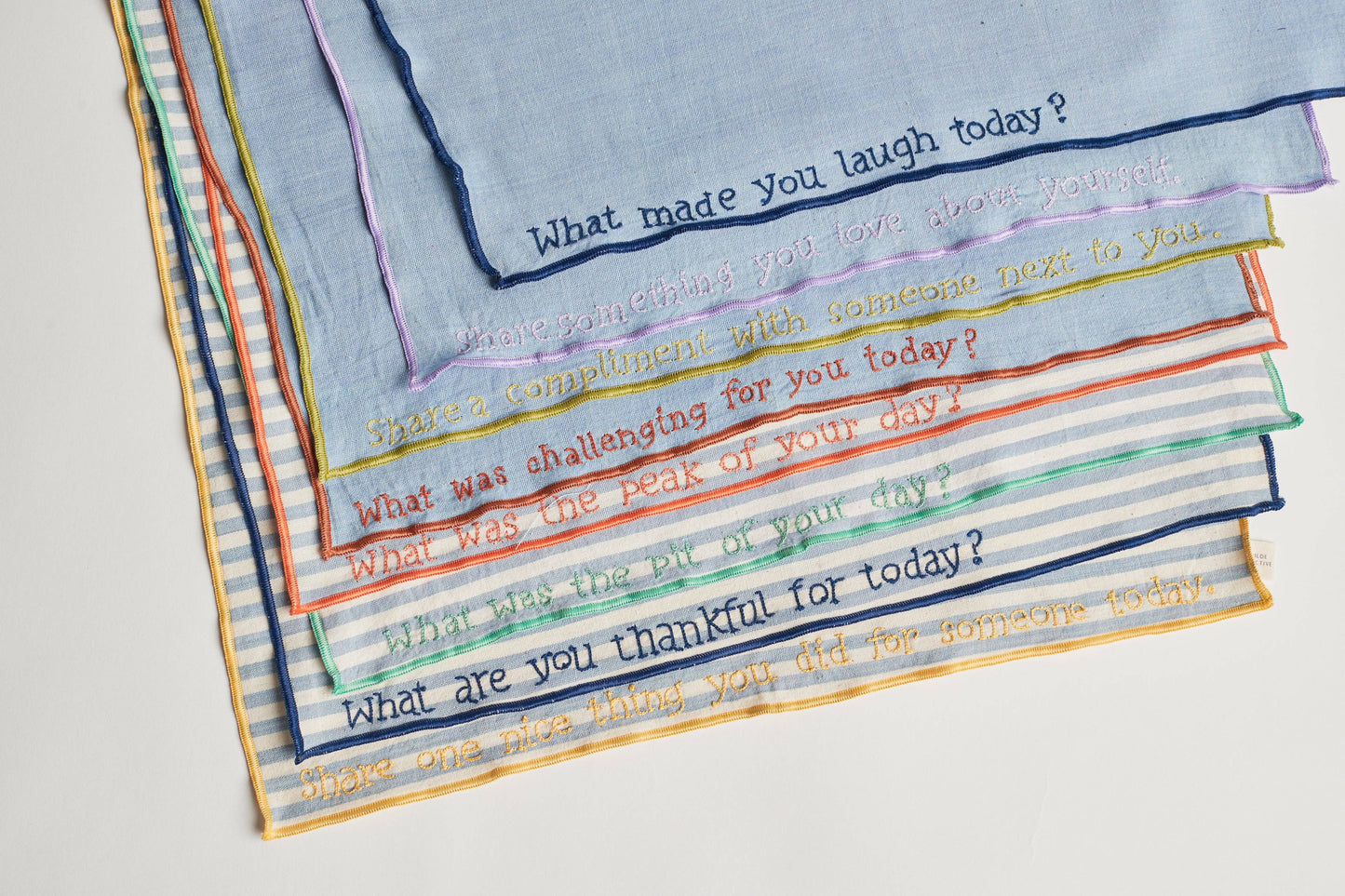 Handwoven Conversation Dinner Napkins: Striped