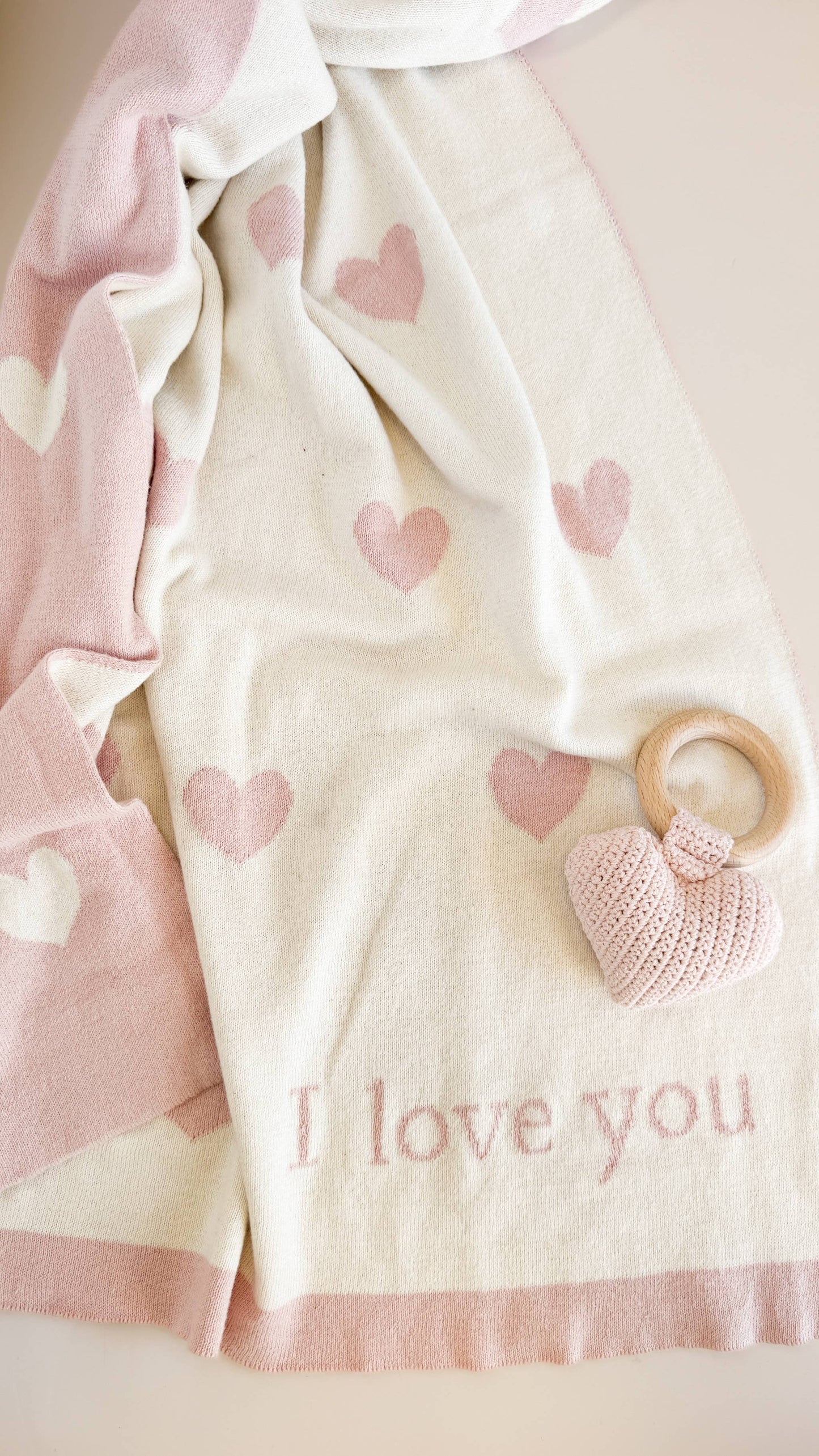 Blanket Heart I Love You Baby Blush Pink Valentine's Gift